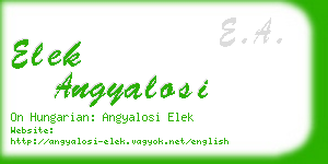 elek angyalosi business card